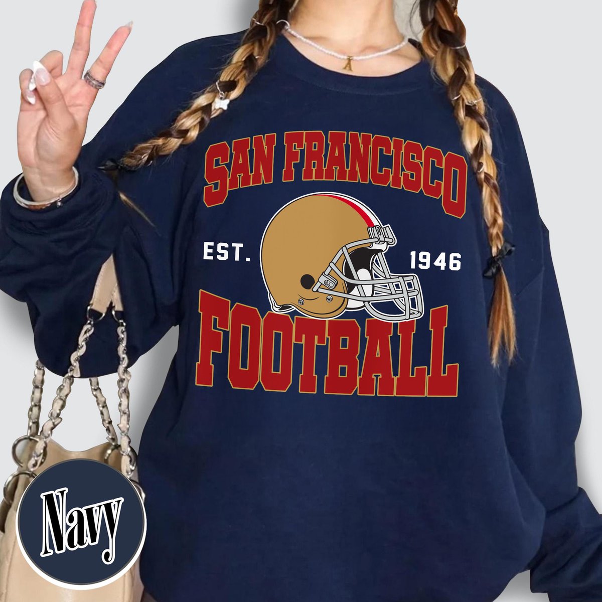 Unisex San Francisco football vintage crewneck sweatshirt for men and women