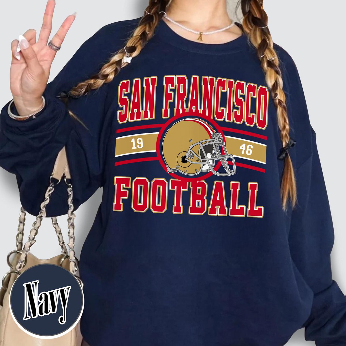 Unisex San Francisco football vintage crewneck sweatshirt for men and women