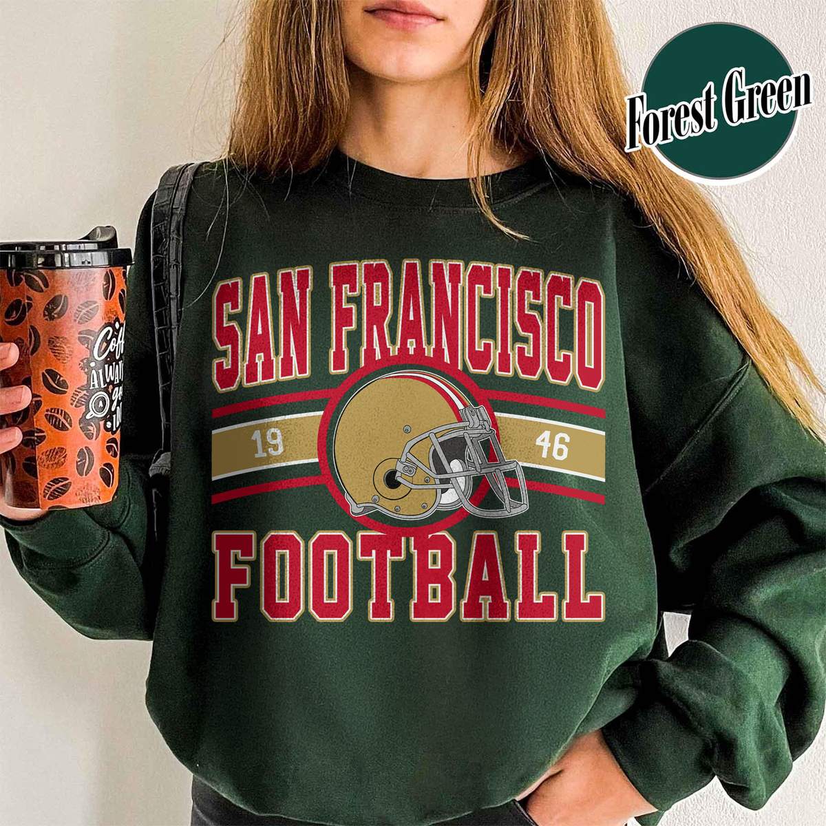 Unisex San Francisco football vintage crewneck sweatshirt for men and women