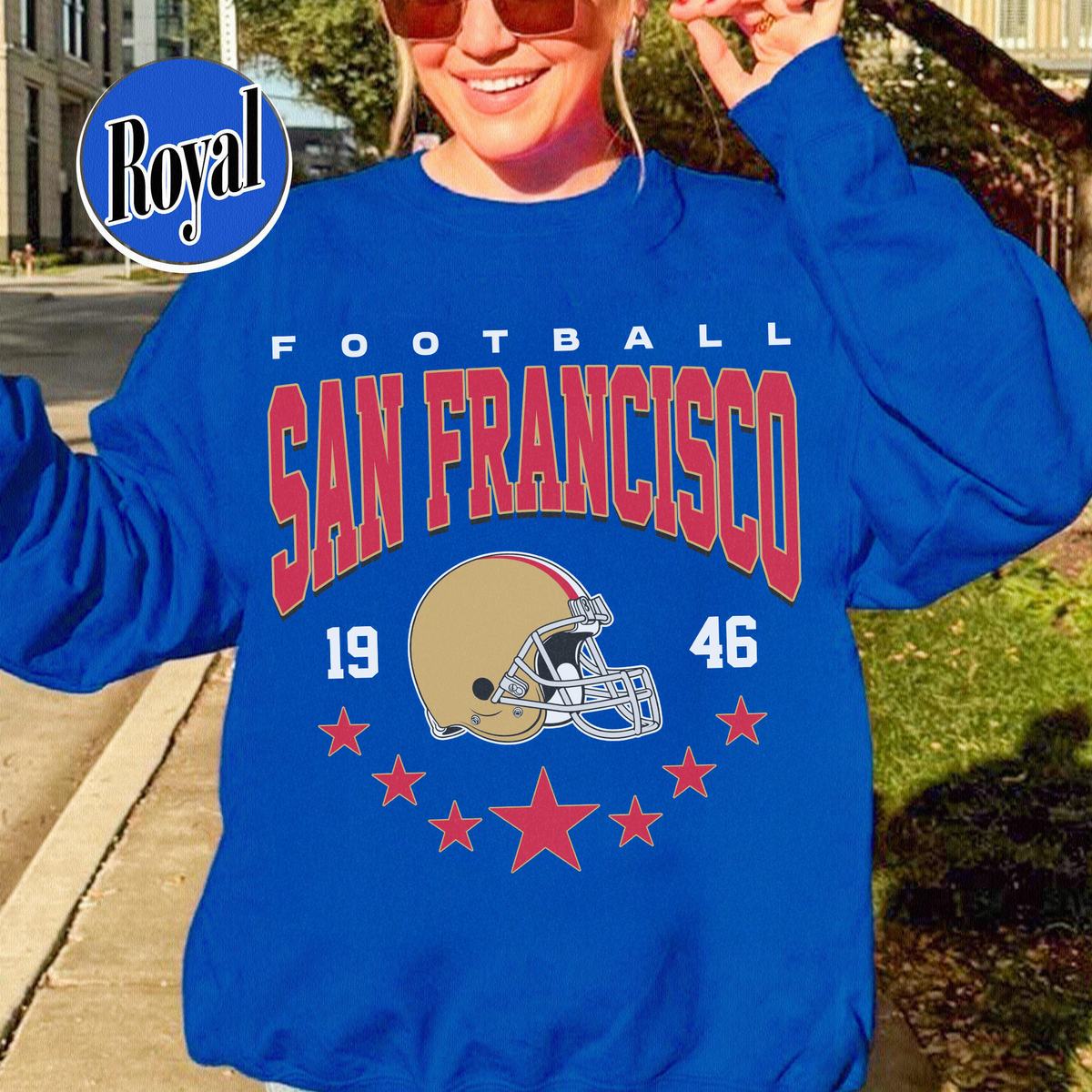 Unisex San Francisco football vintage crewneck sweatshirt for men and women
