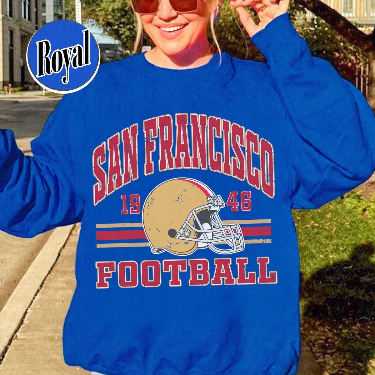 Unisex San Francisco football vintage crewneck sweatshirt for men and women