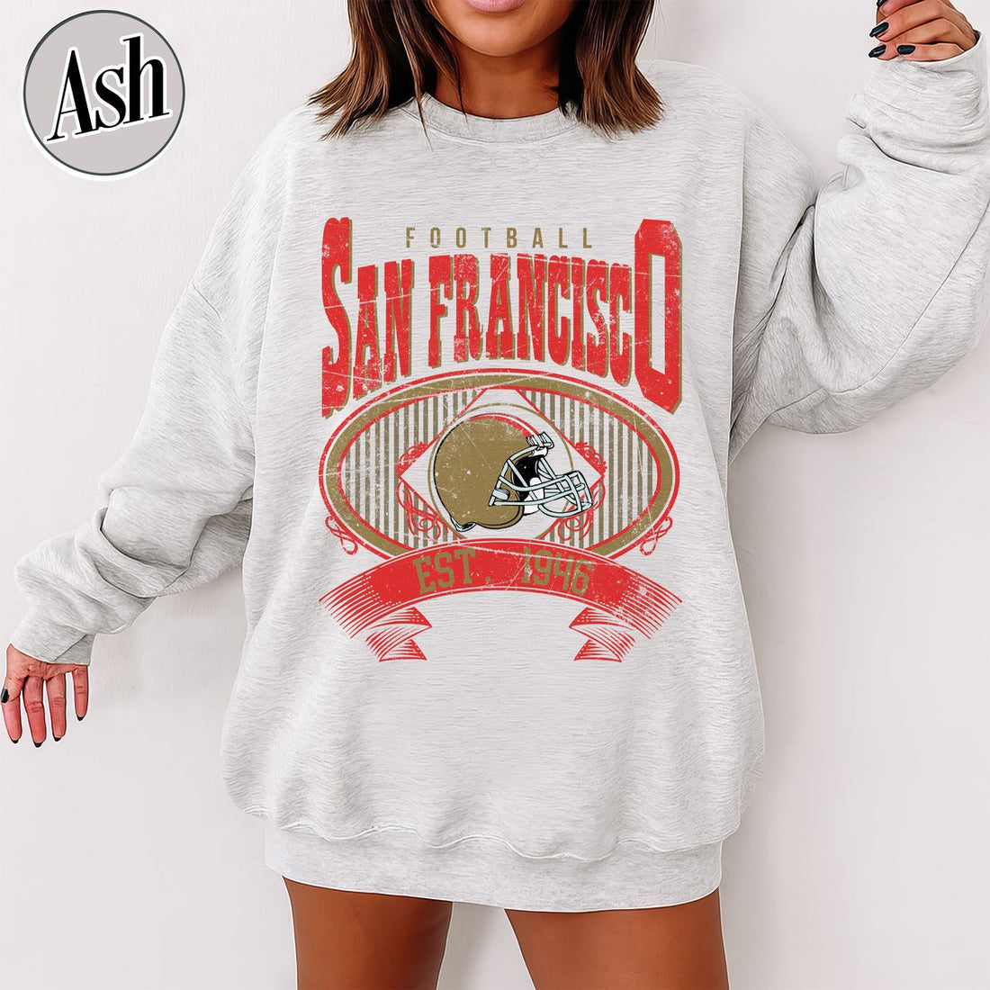 Unisex San Francisco football vintage crewneck sweatshirt for men and women