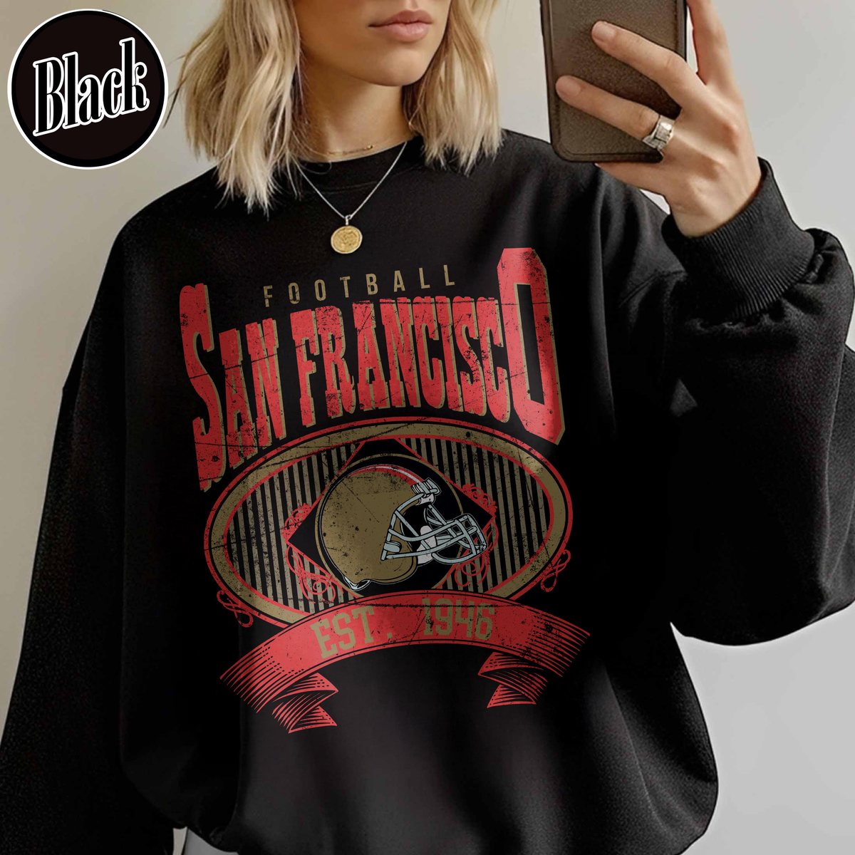 Unisex San Francisco football vintage crewneck sweatshirt for men and women