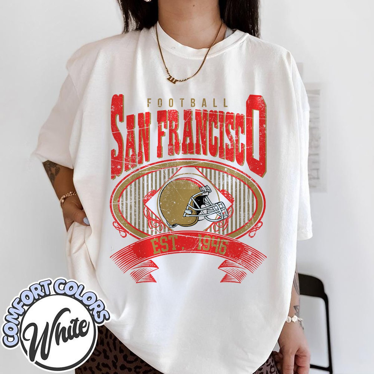 Unisex San Francisco football vintage t-shirt for men and women