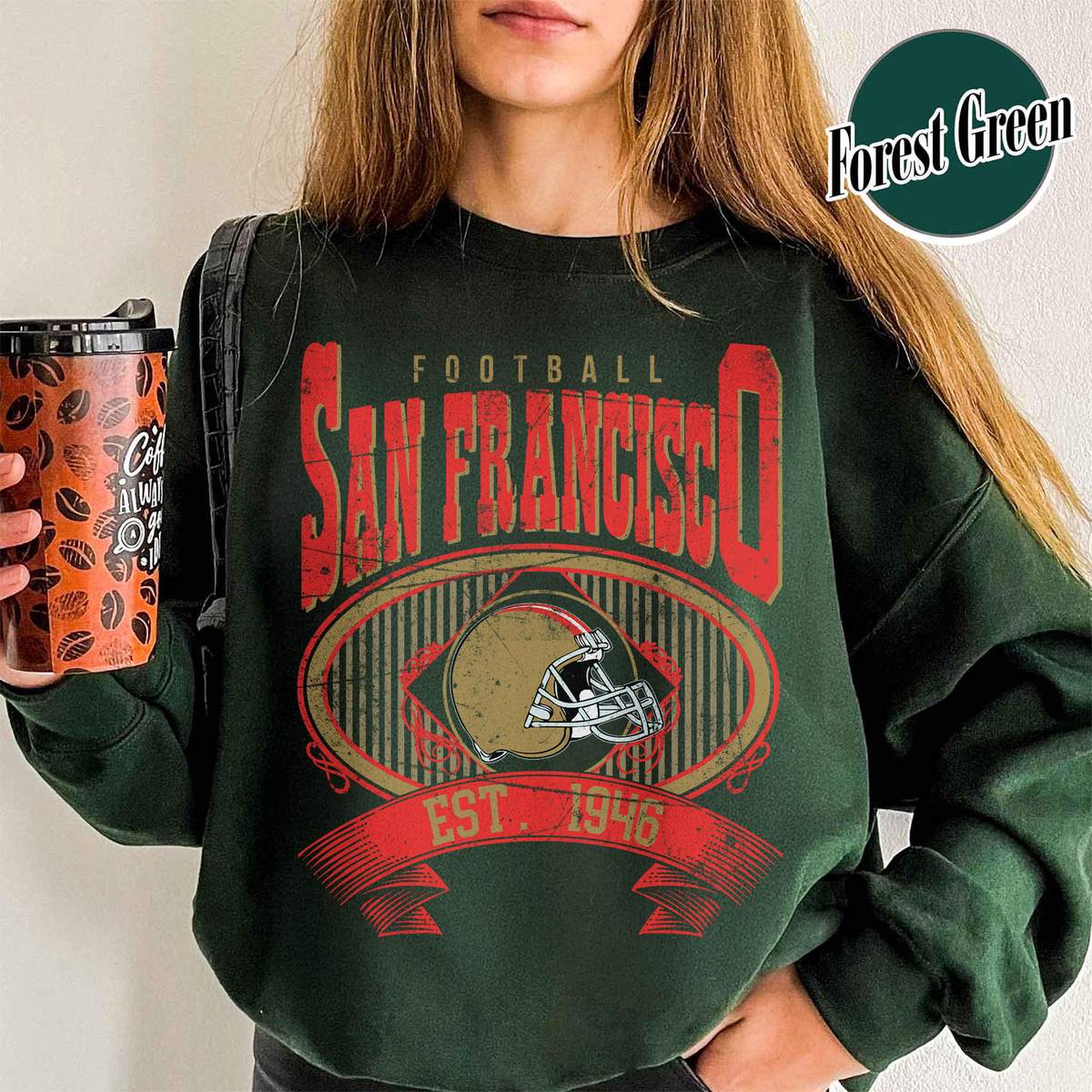 Unisex San Francisco football vintage crewneck sweatshirt for men and women