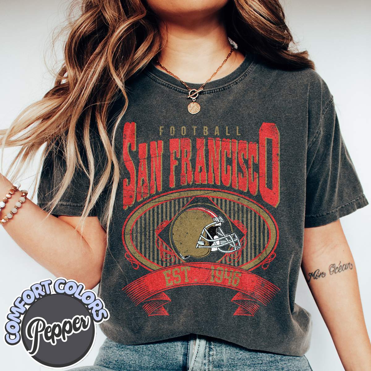 Unisex San Francisco football vintage t-shirt for men and women