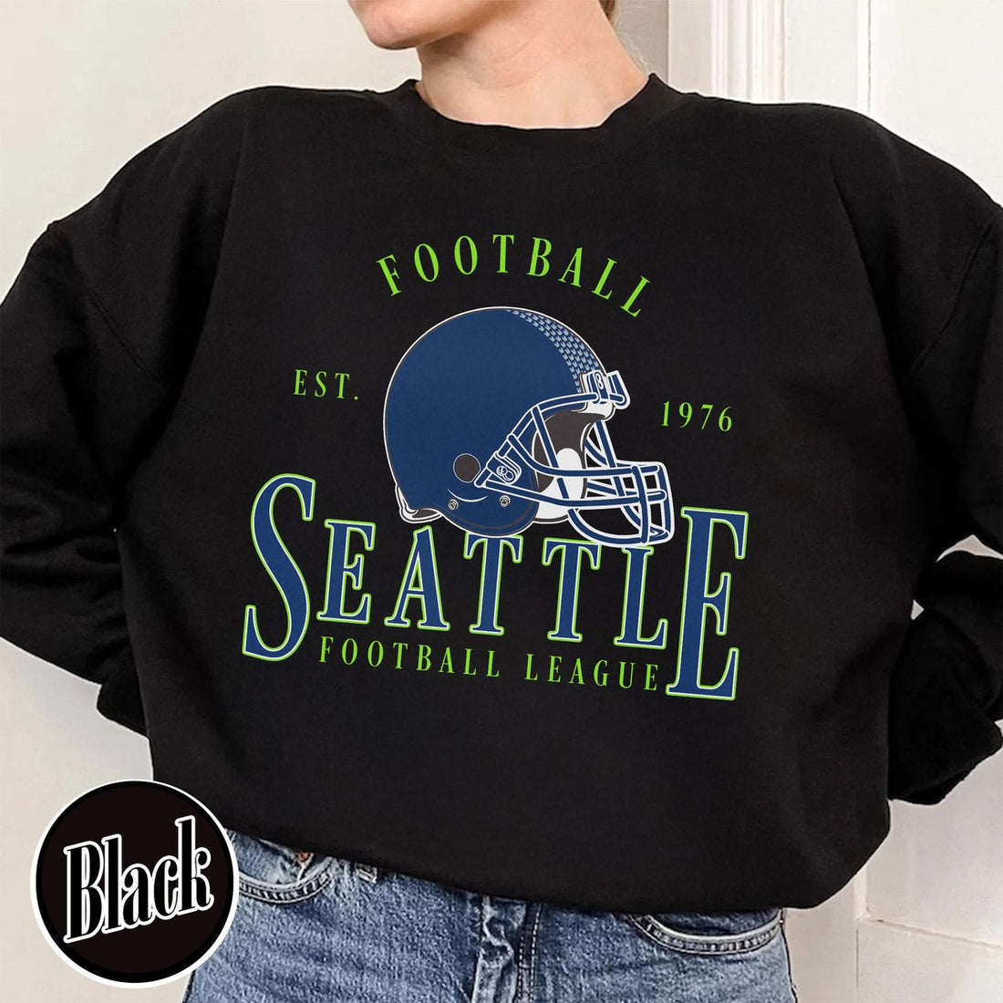 Unisex Seattle football vintage crewneck sweatshirt for men and women