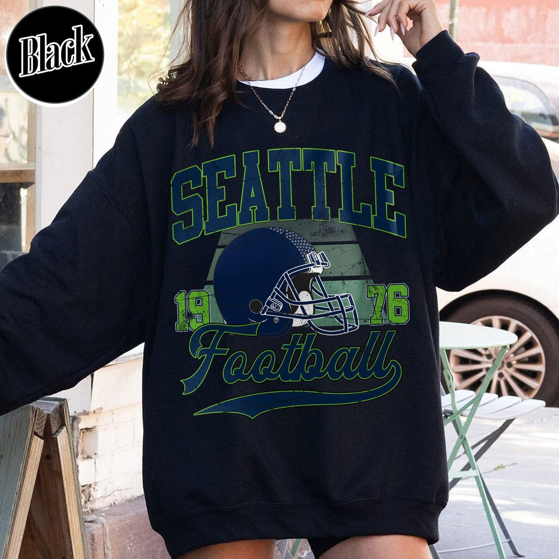 Unisex Seattle football vintage crewneck sweatshirt for men and women