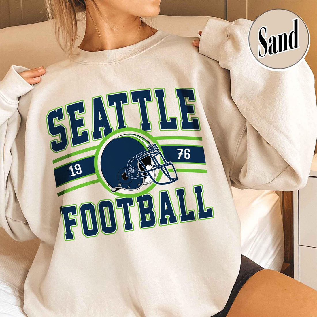 Unisex Seattle football vintage crewneck sweatshirt for men and women