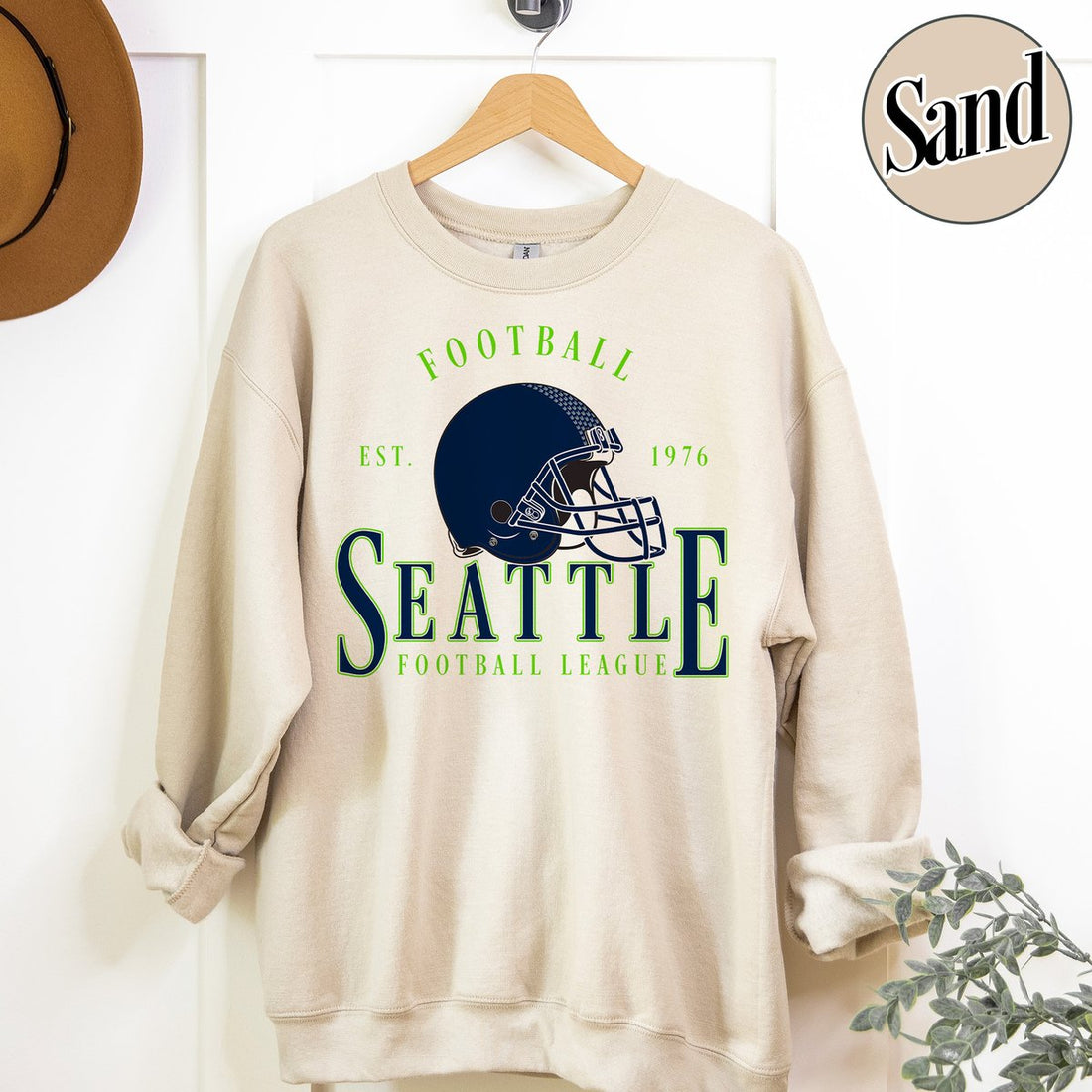 Unisex Seattle football vintage crewneck sweatshirt for men and women