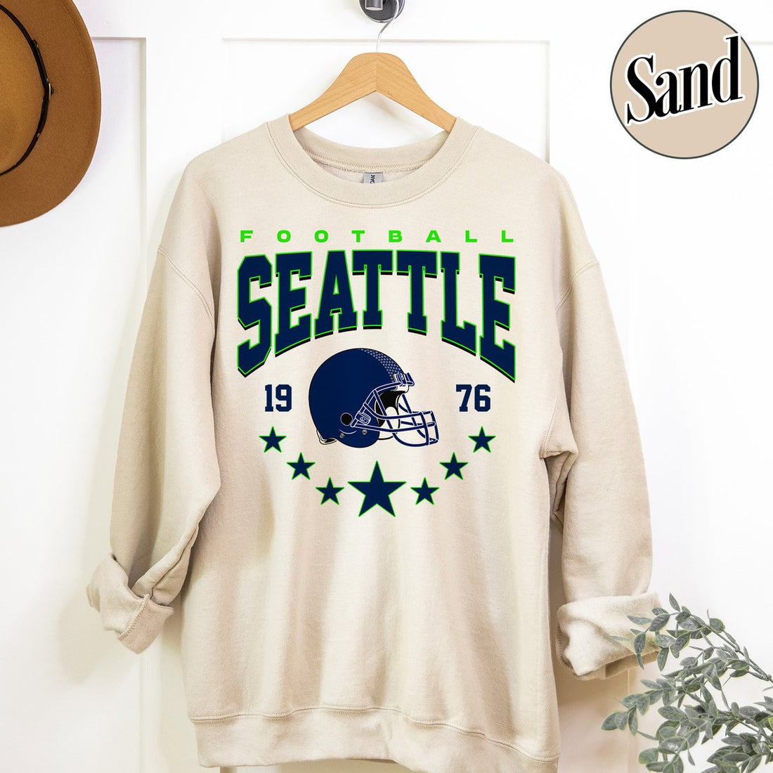 Unisex Seattle football vintage crewneck sweatshirt for men and women