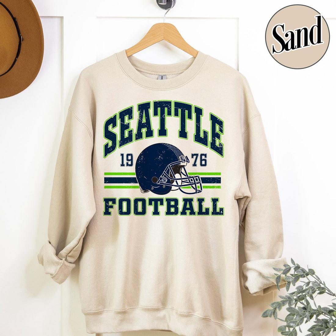Unisex Seattle football vintage crewneck sweatshirt for men and women