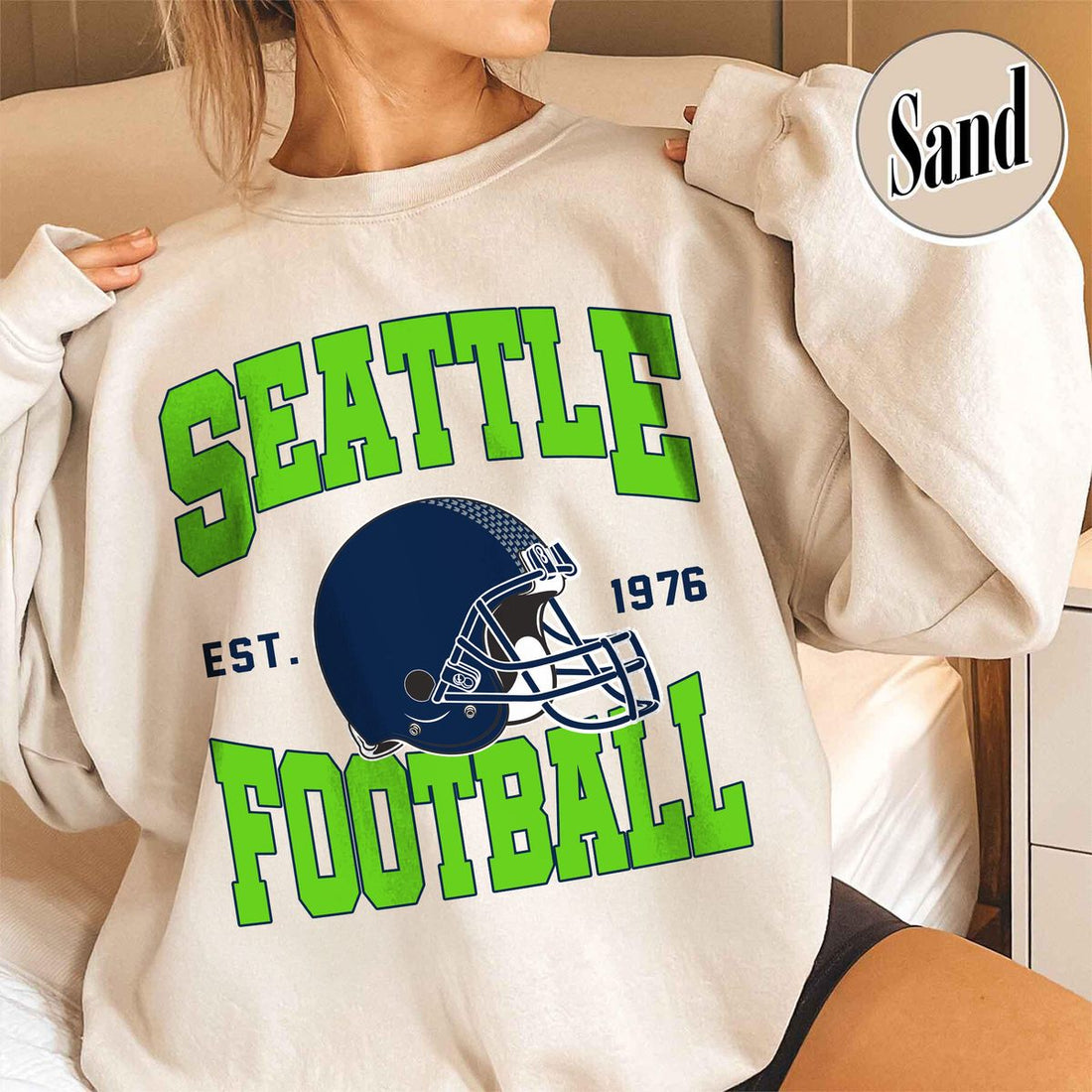 Unisex Seattle football vintage crewneck sweatshirt for men and women