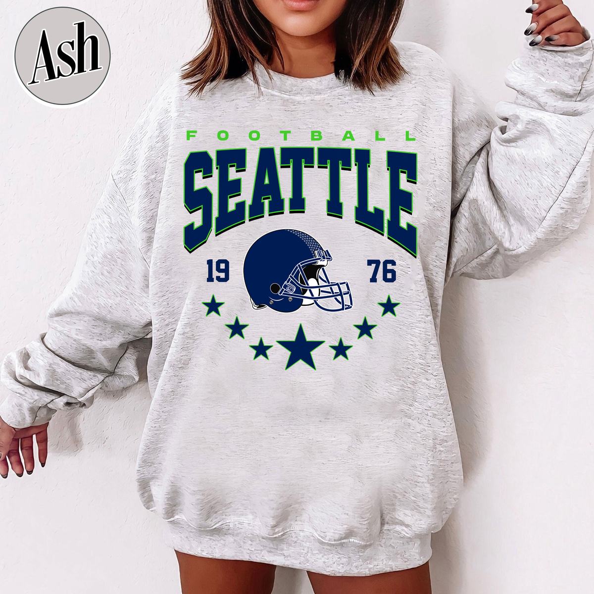 Unisex Seattle football vintage crewneck sweatshirt for men and women