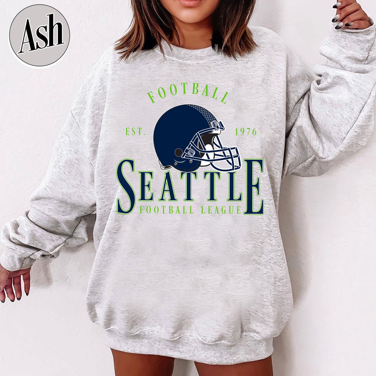 Unisex Seattle football vintage crewneck sweatshirt for men and women