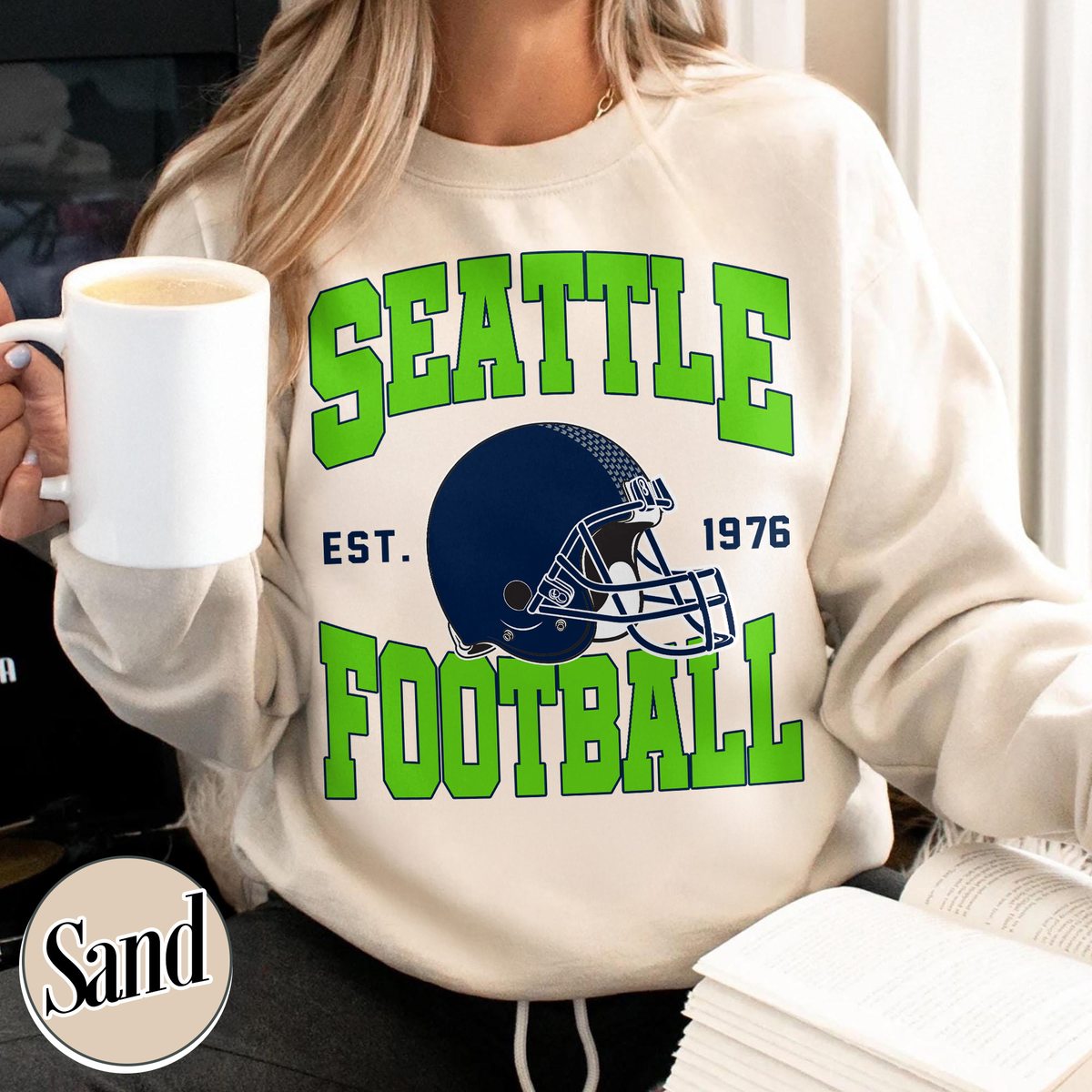 Unisex Seattle football vintage crewneck sweatshirt for men and women