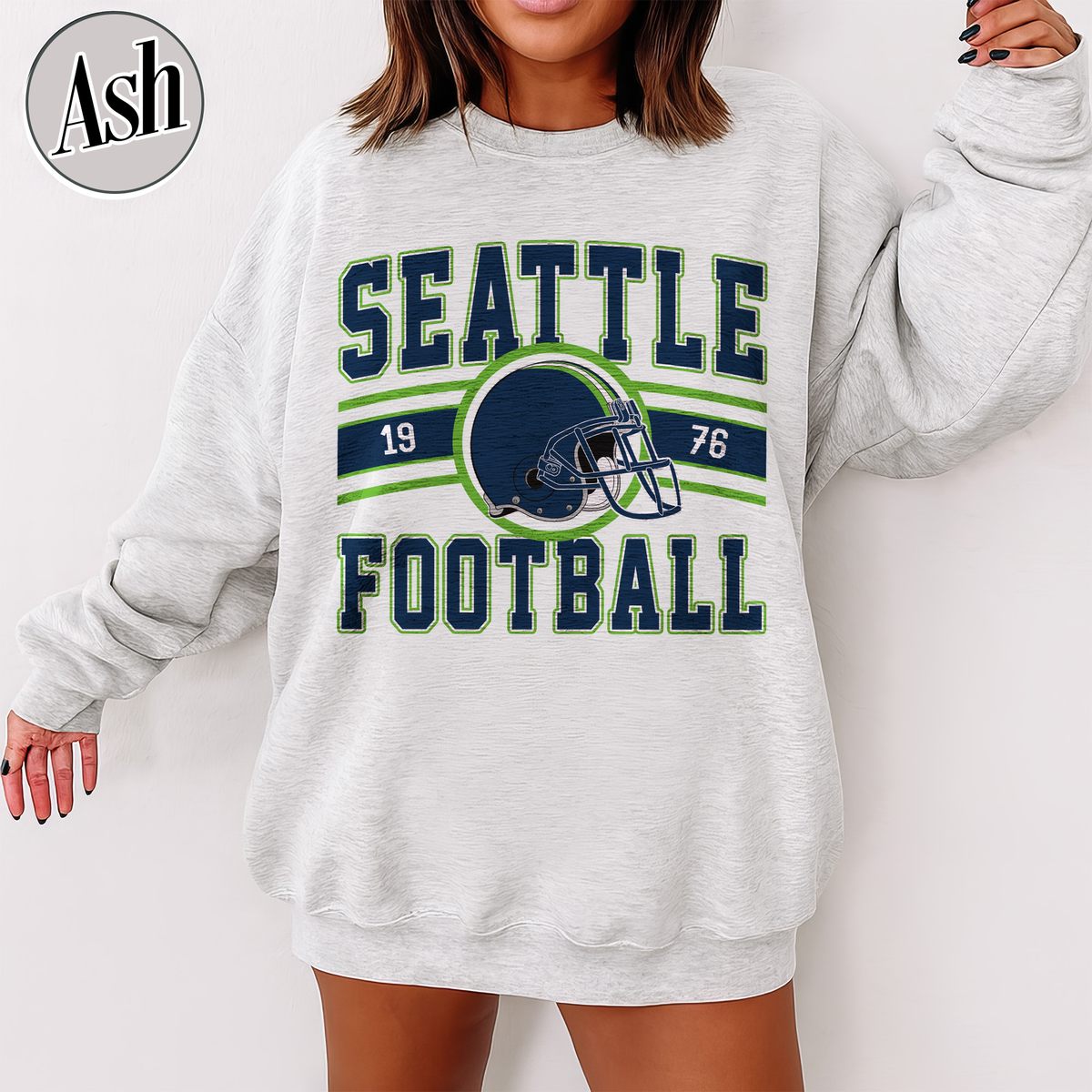 Unisex Seattle football vintage crewneck sweatshirt for men and women