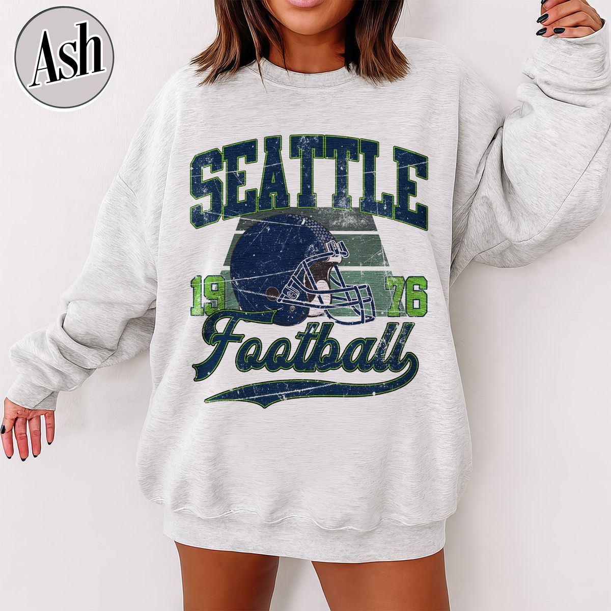 Unisex Seattle football vintage crewneck sweatshirt for men and women