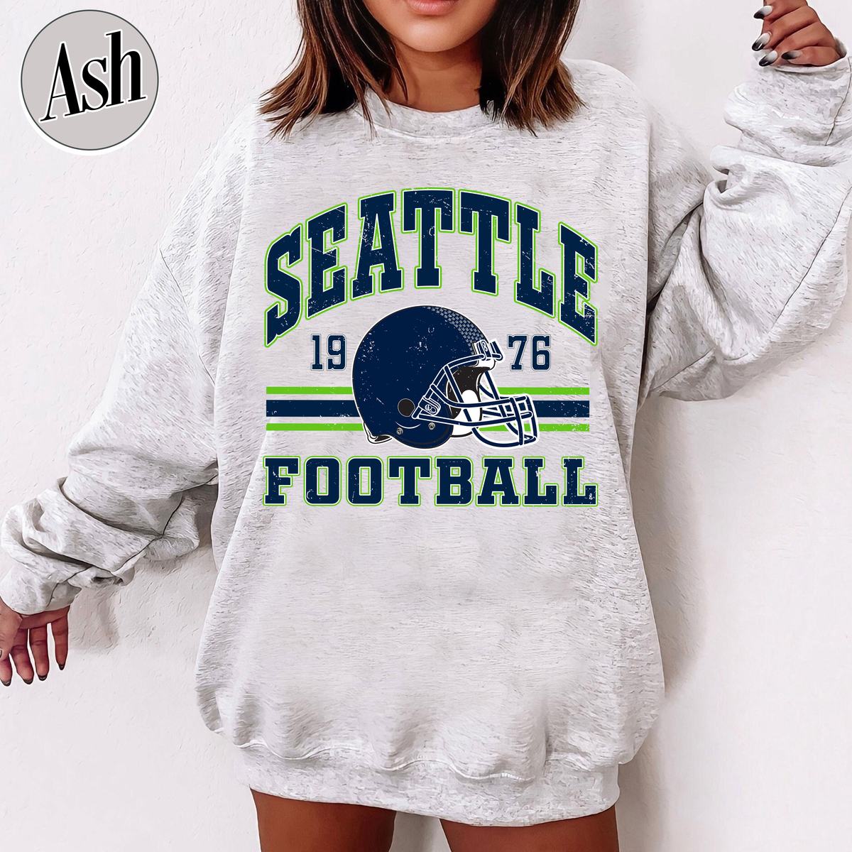 Unisex Seattle football vintage crewneck sweatshirt for men and women