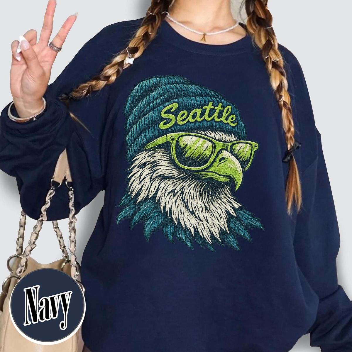 Unisex Seattle football vintage crewneck sweatshirt for men and women
