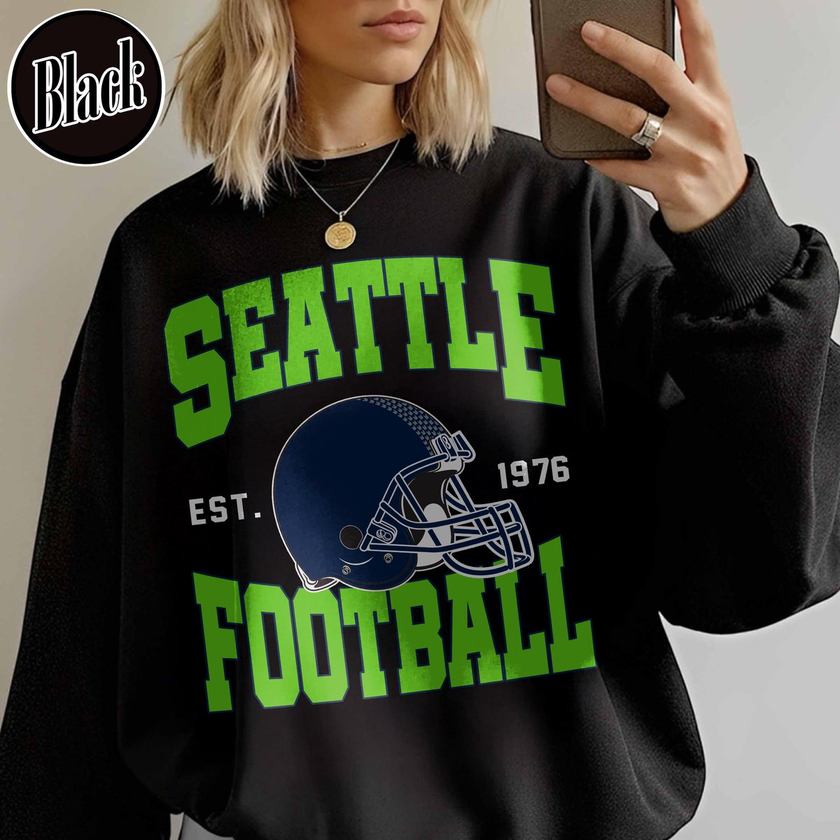 Unisex Seattle football vintage crewneck sweatshirt for men and women