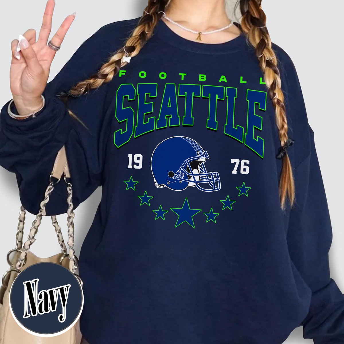 Unisex Seattle football vintage crewneck sweatshirt for men and women