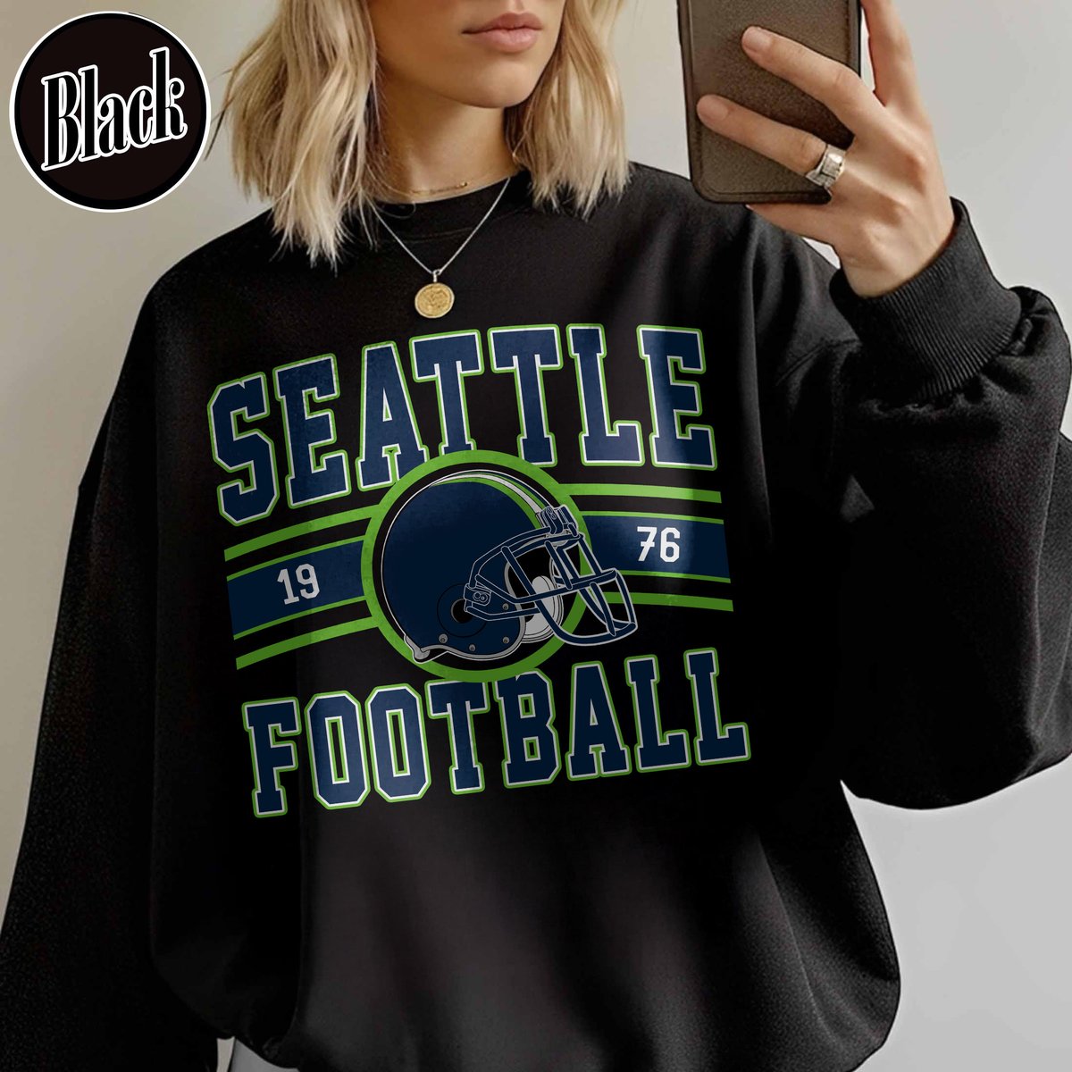 Unisex Seattle football vintage crewneck sweatshirt for men and women