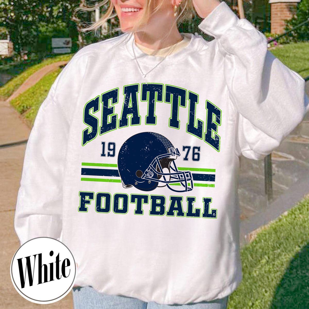 Unisex Seattle football vintage crewneck sweatshirt for men and women