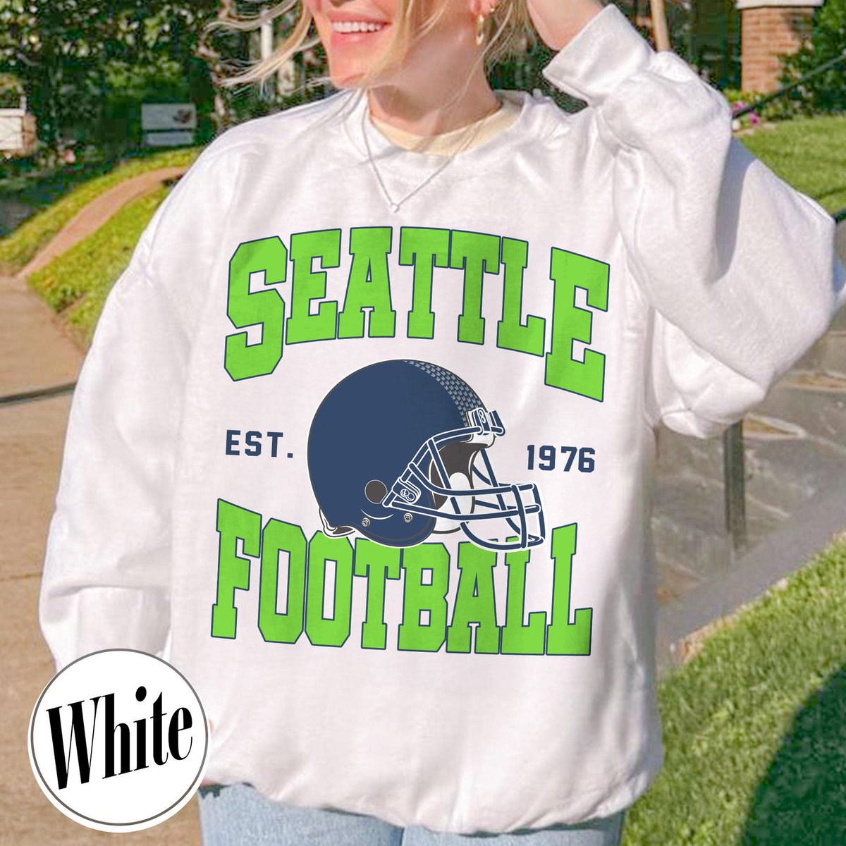 Unisex Seattle football vintage crewneck sweatshirt for men and women