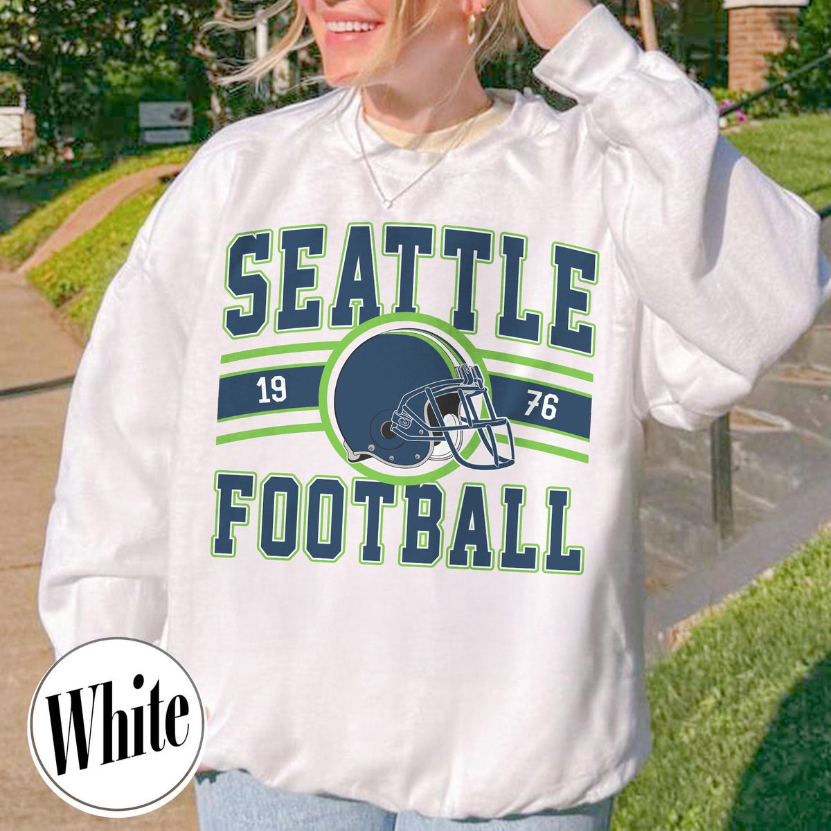 Unisex Seattle football vintage crewneck sweatshirt for men and women