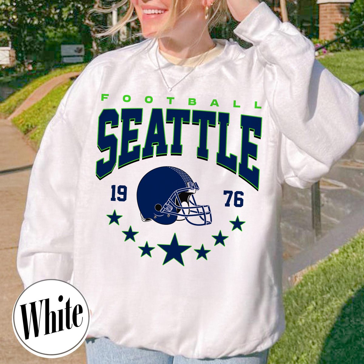 Unisex Seattle football vintage crewneck sweatshirt for men and women