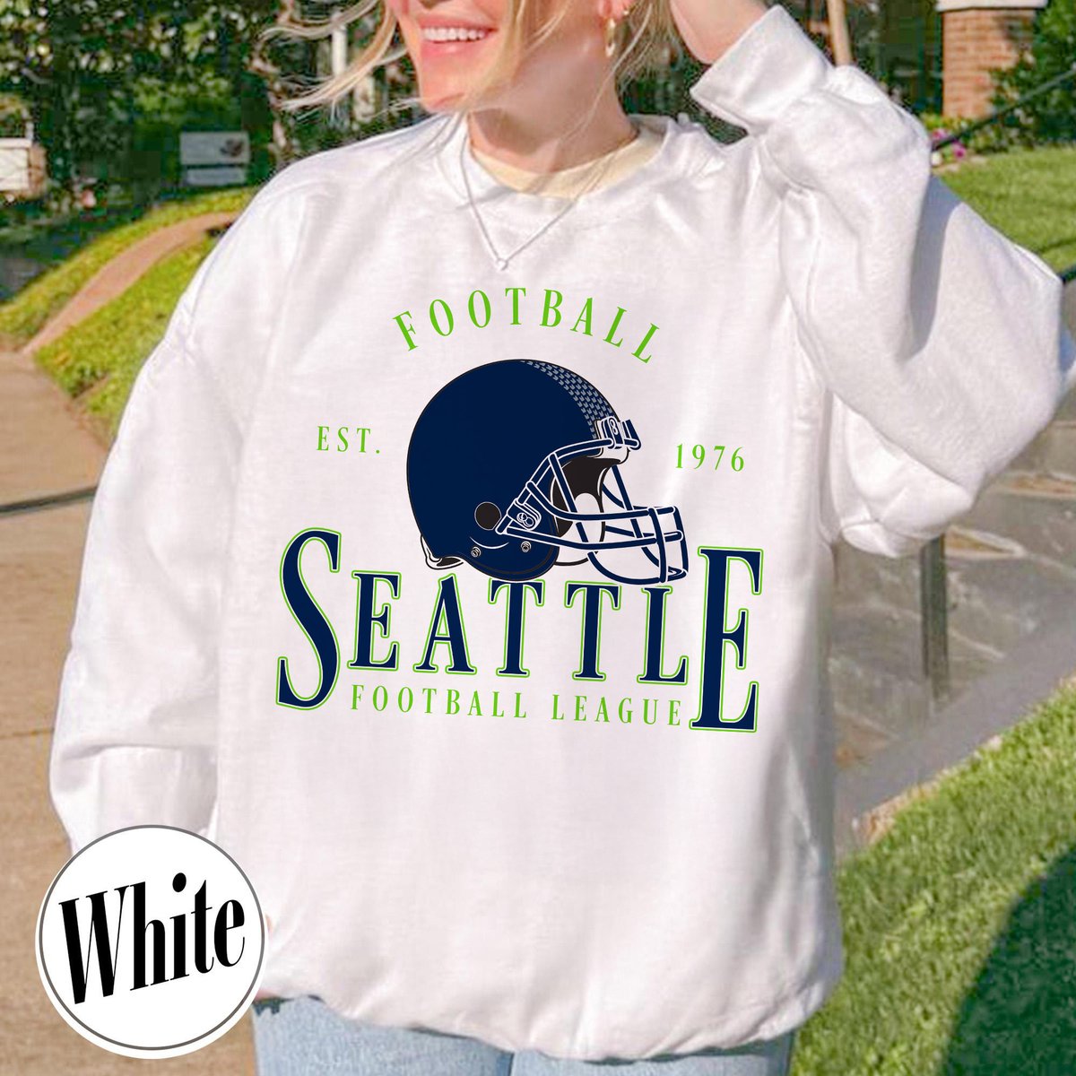 Unisex Seattle football vintage crewneck sweatshirt for men and women