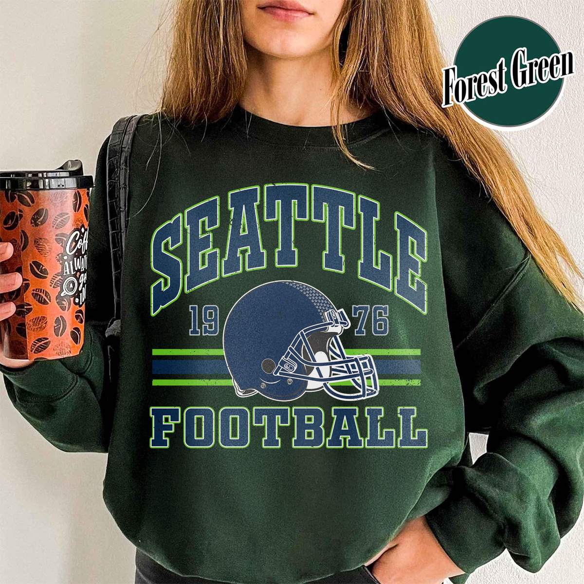 Unisex Seattle football vintage crewneck sweatshirt for men and women