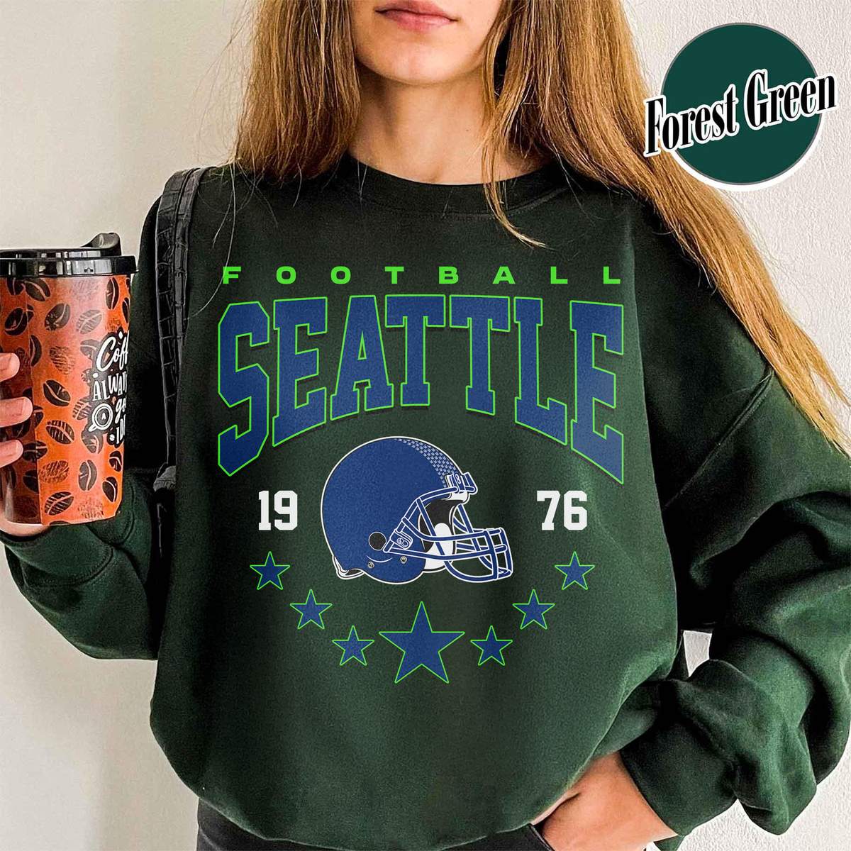Unisex Seattle football vintage crewneck sweatshirt for men and women
