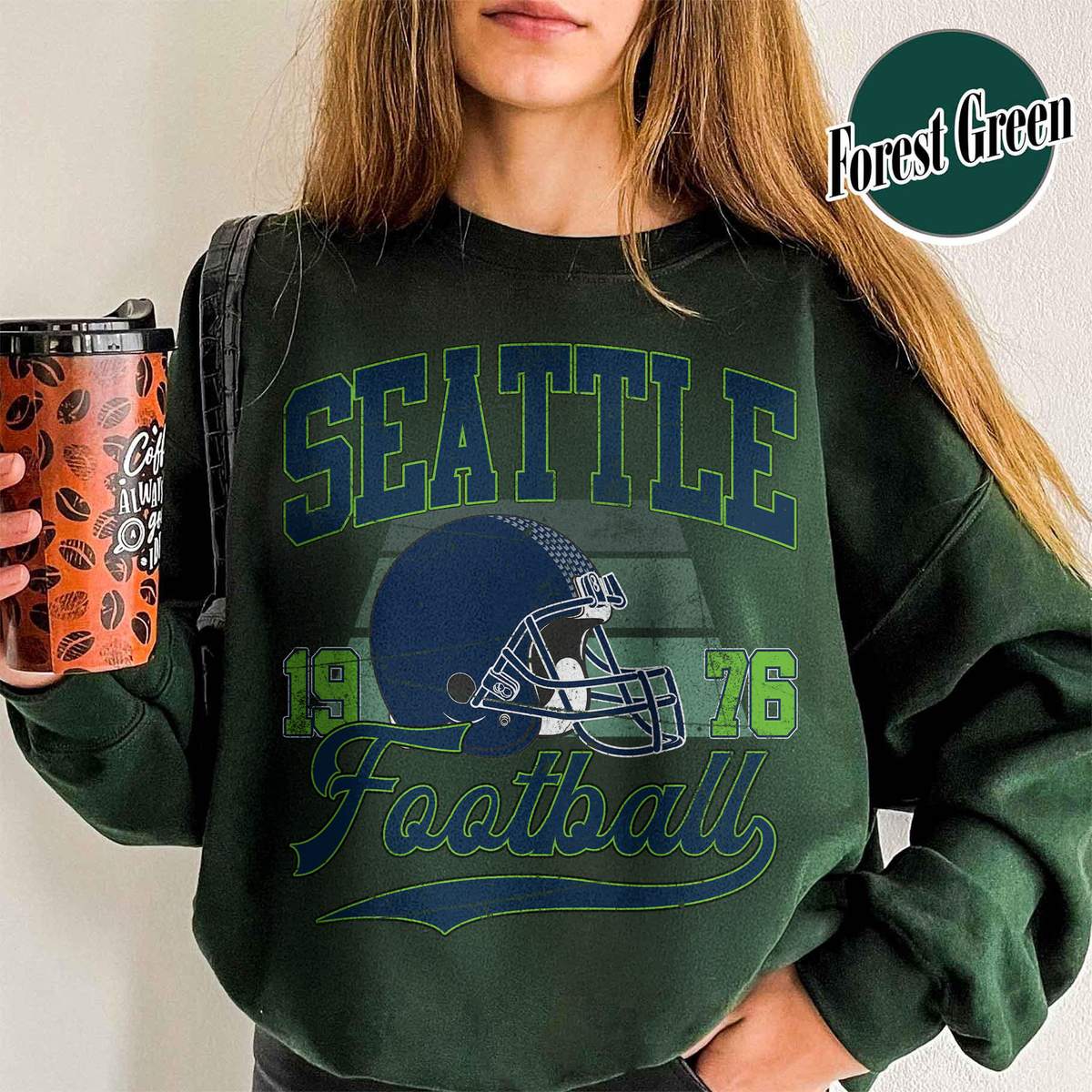 Unisex Seattle football vintage crewneck sweatshirt for men and women