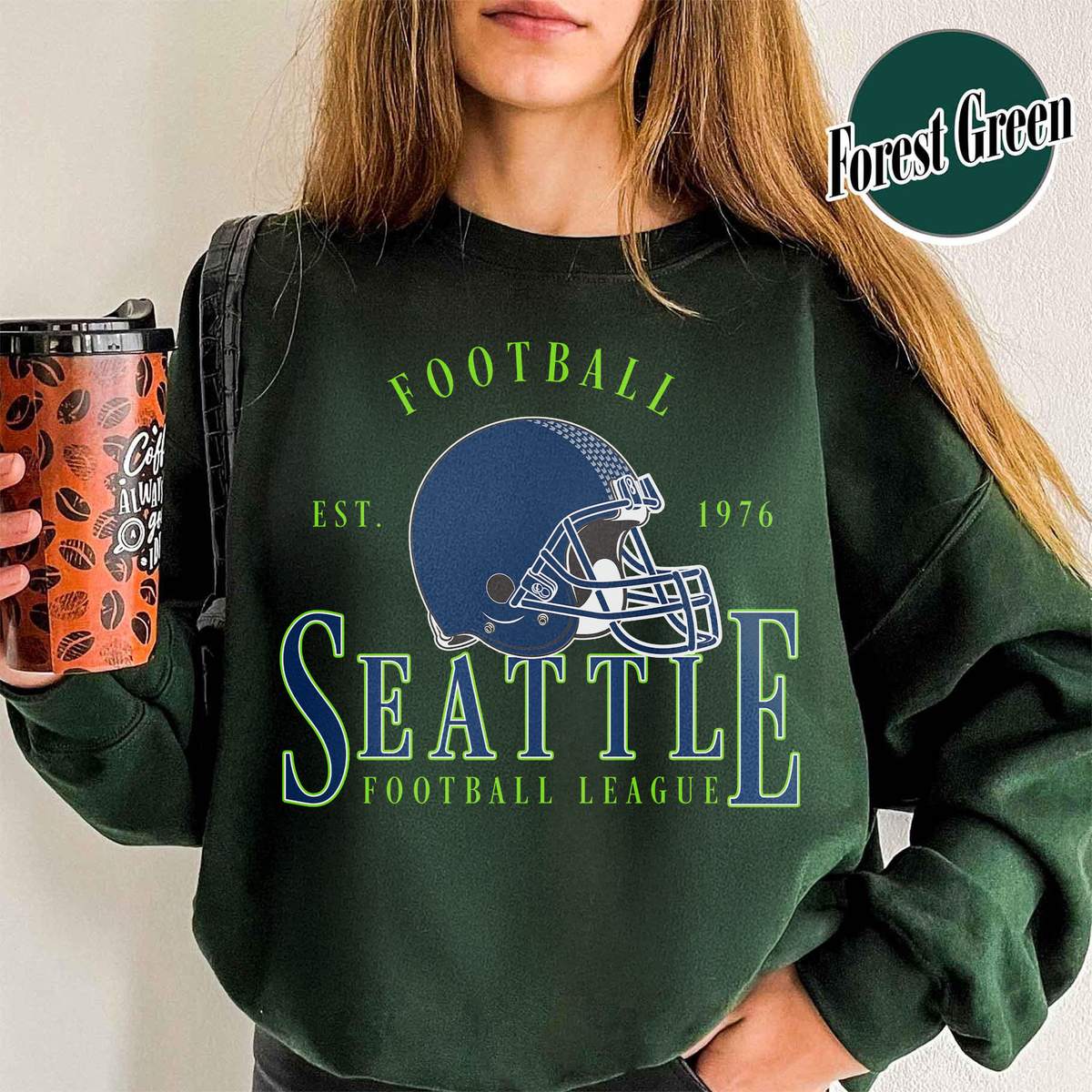 Unisex Seattle football vintage crewneck sweatshirt for men and women