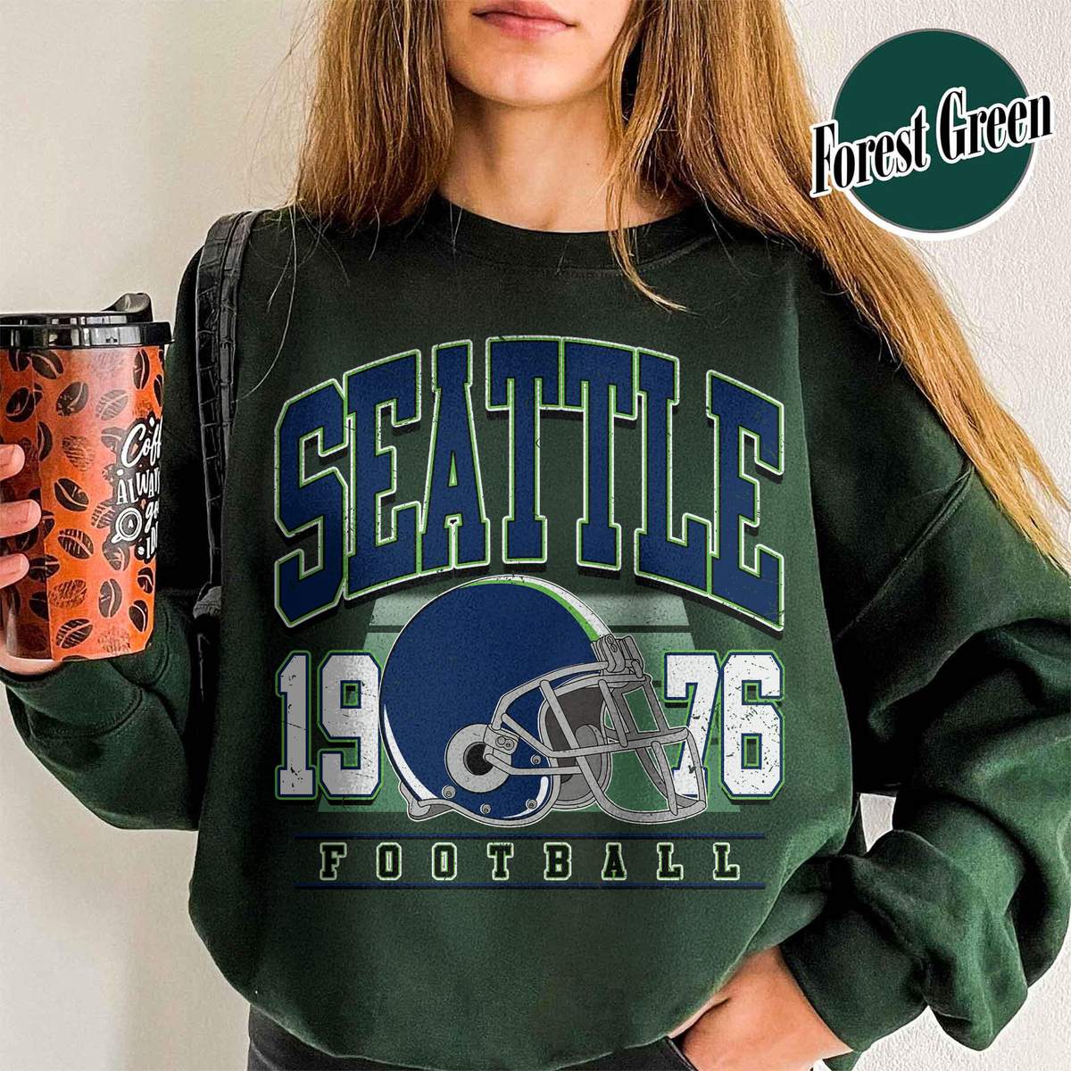 Unisex Seattle football vintage crewneck sweatshirt for men and women