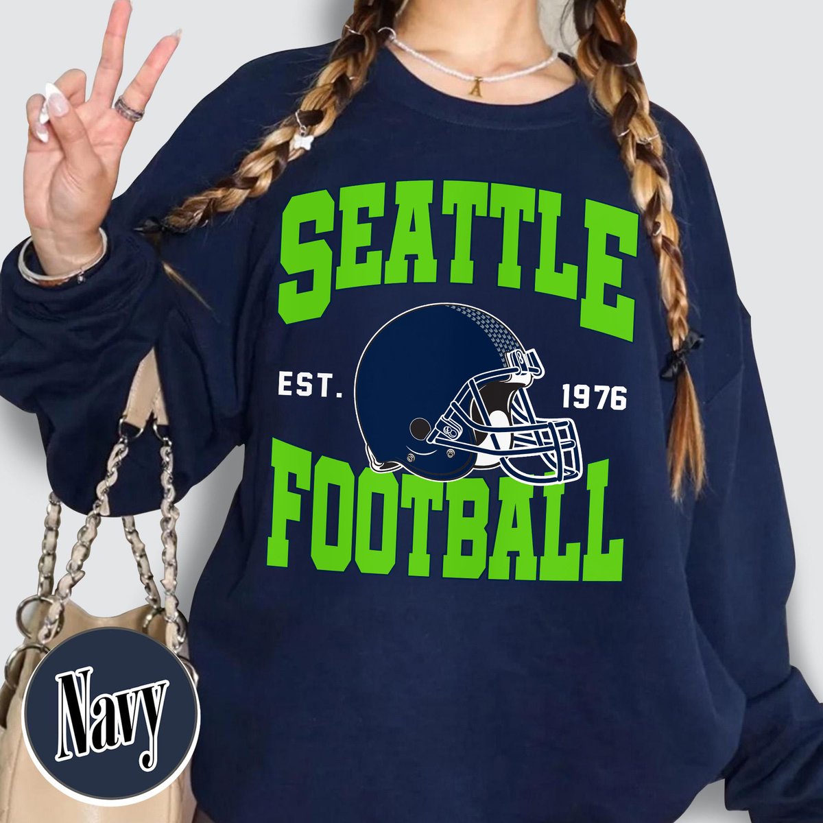 Unisex Seattle football vintage crewneck sweatshirt for men and women