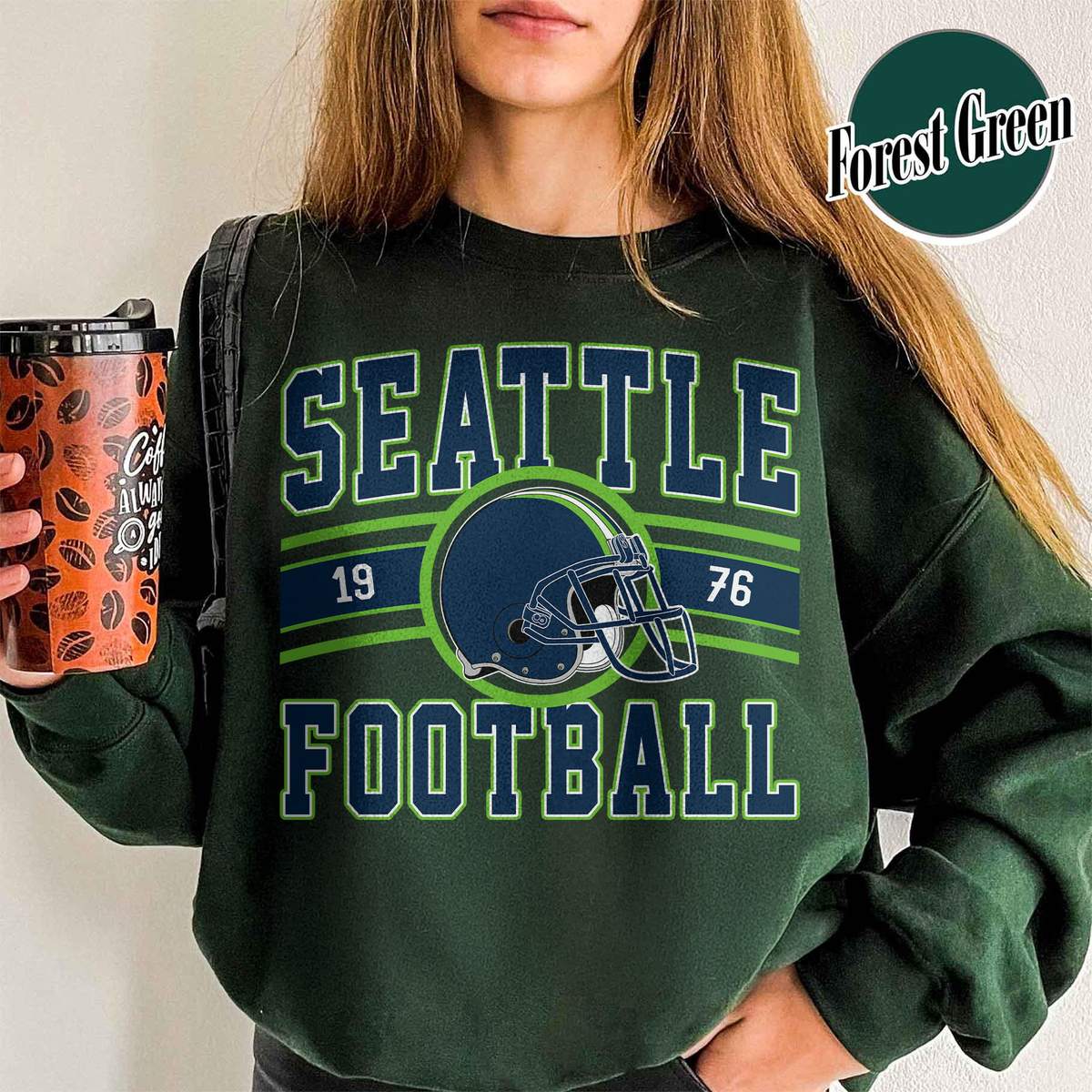 Unisex Seattle football vintage crewneck sweatshirt for men and women