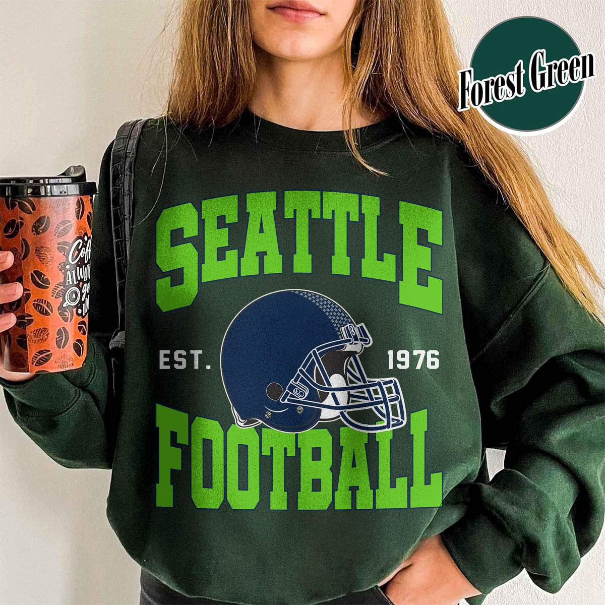 Unisex Seattle football vintage crewneck sweatshirt for men and women