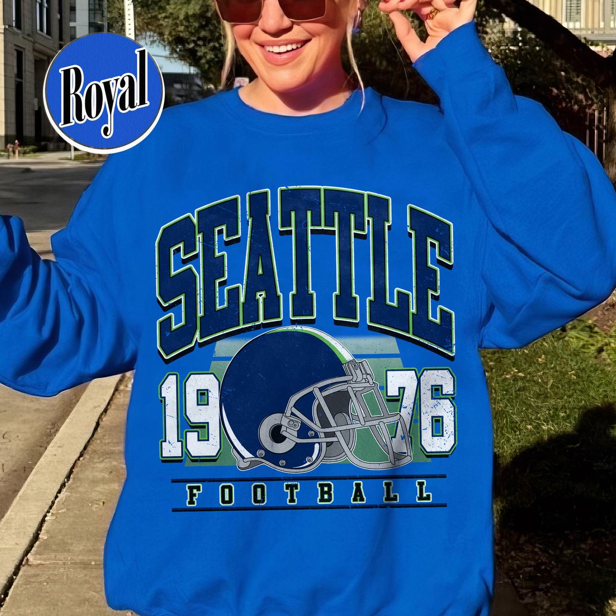Unisex Seattle football vintage crewneck sweatshirt for men and women