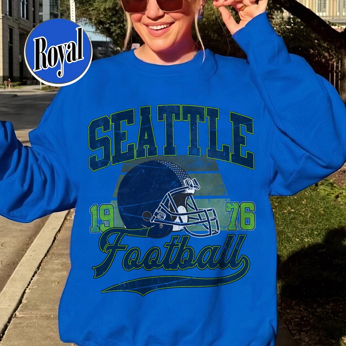 Unisex Seattle football vintage crewneck sweatshirt for men and women