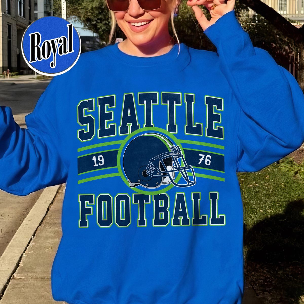 Unisex Seattle football vintage crewneck sweatshirt for men and women