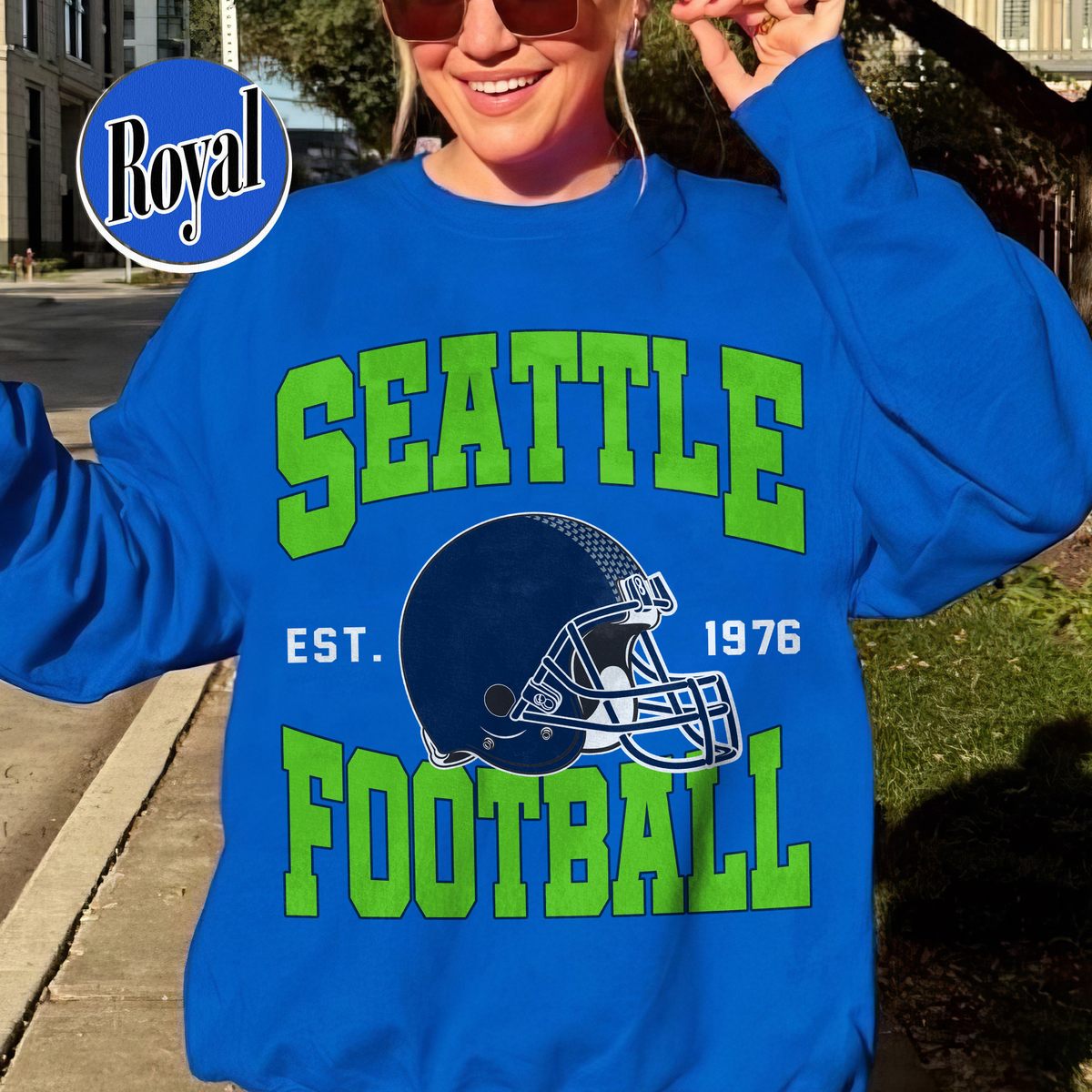 Unisex Seattle football vintage crewneck sweatshirt for men and women