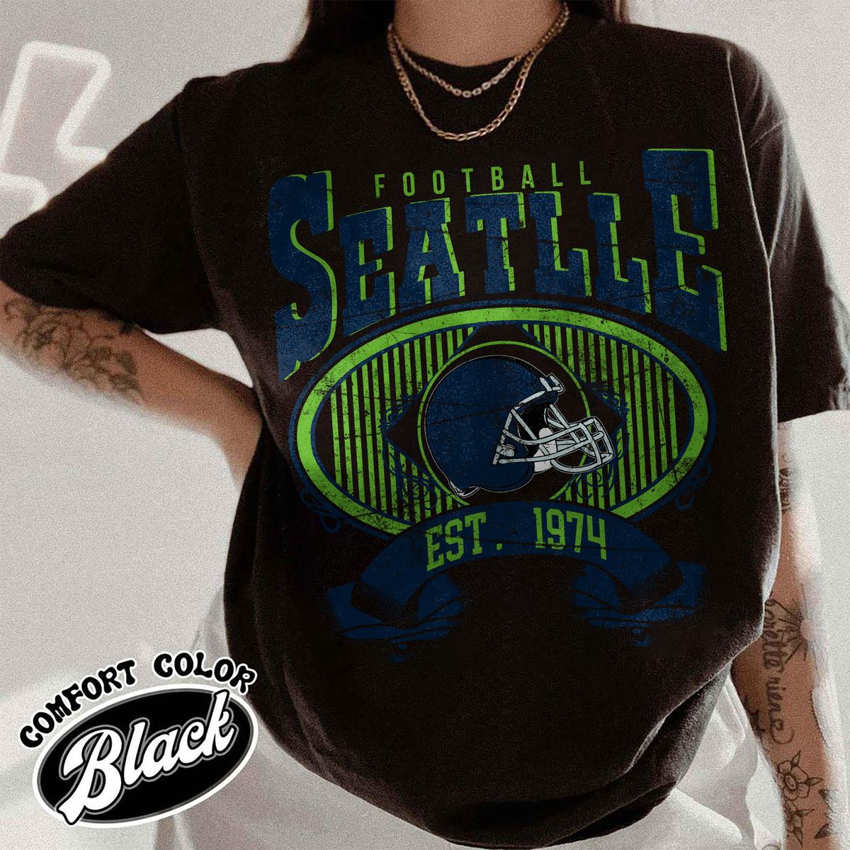 Unisex Seattle football vintage t-shirt for men and women