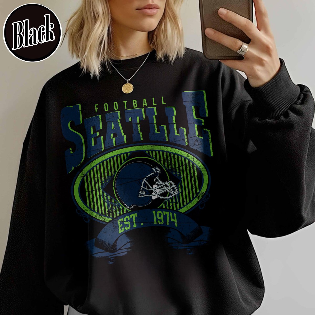 Unisex Seattle football vintage crewneck sweatshirt for men and women