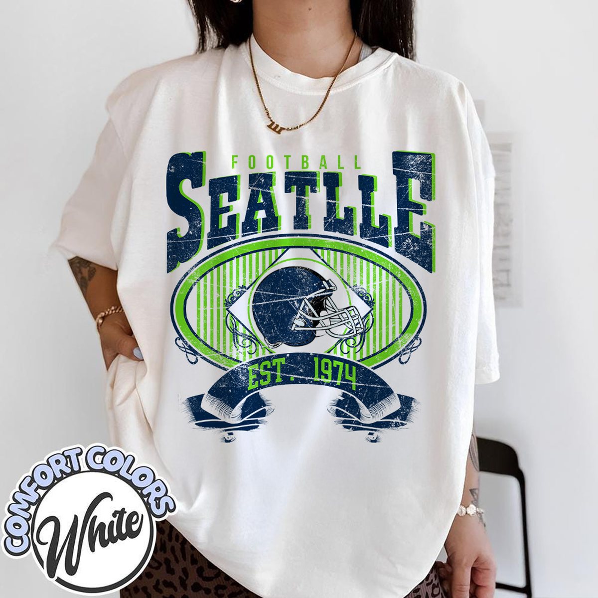 Unisex Seattle football vintage t-shirt for men and women