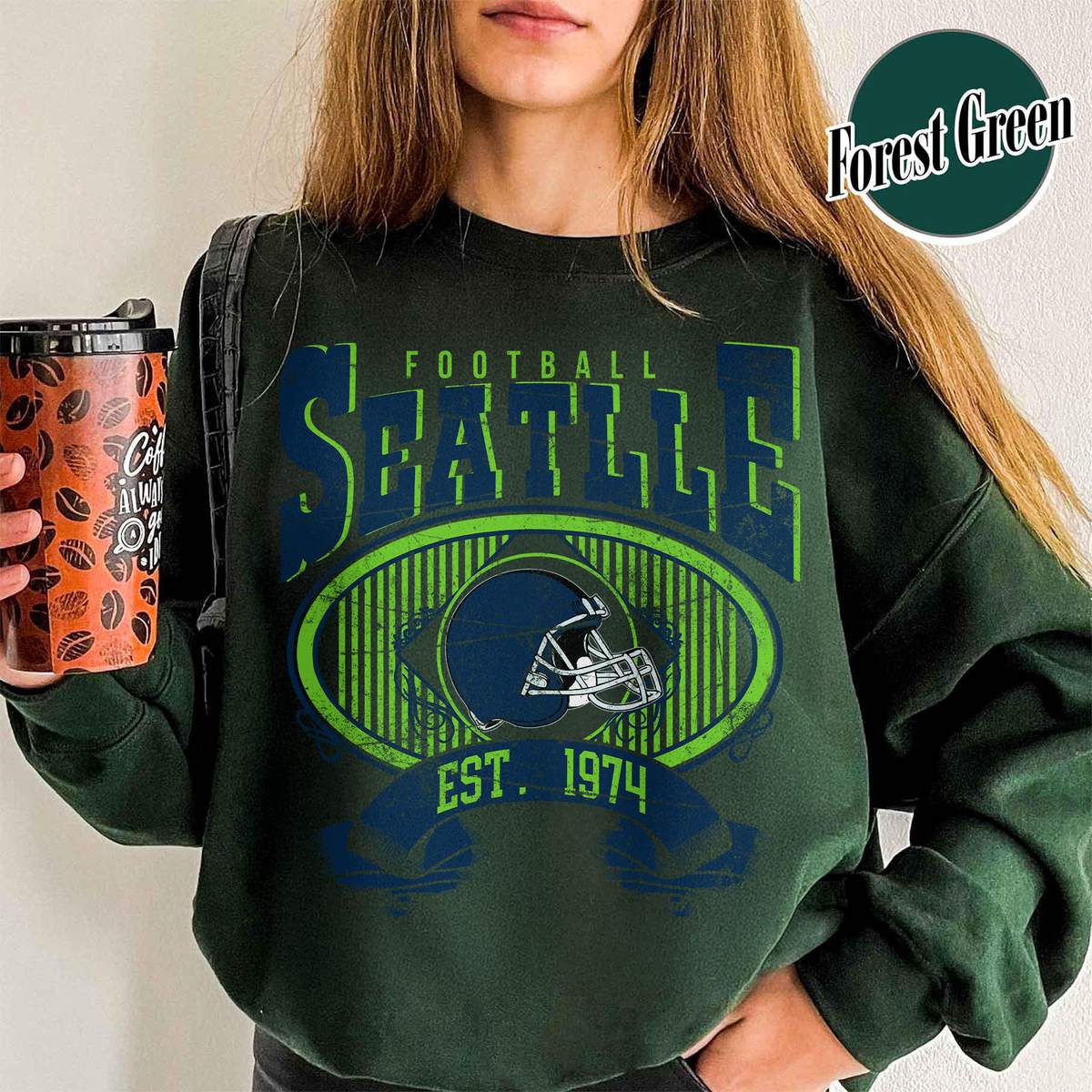 Unisex Seattle football vintage crewneck sweatshirt for men and women