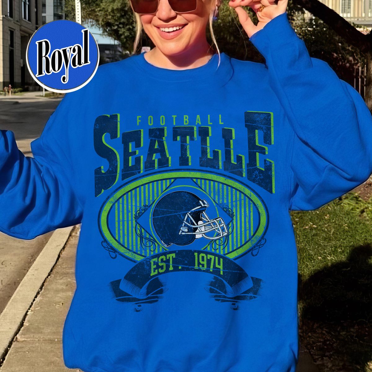 Unisex Seattle football vintage crewneck sweatshirt for men and women