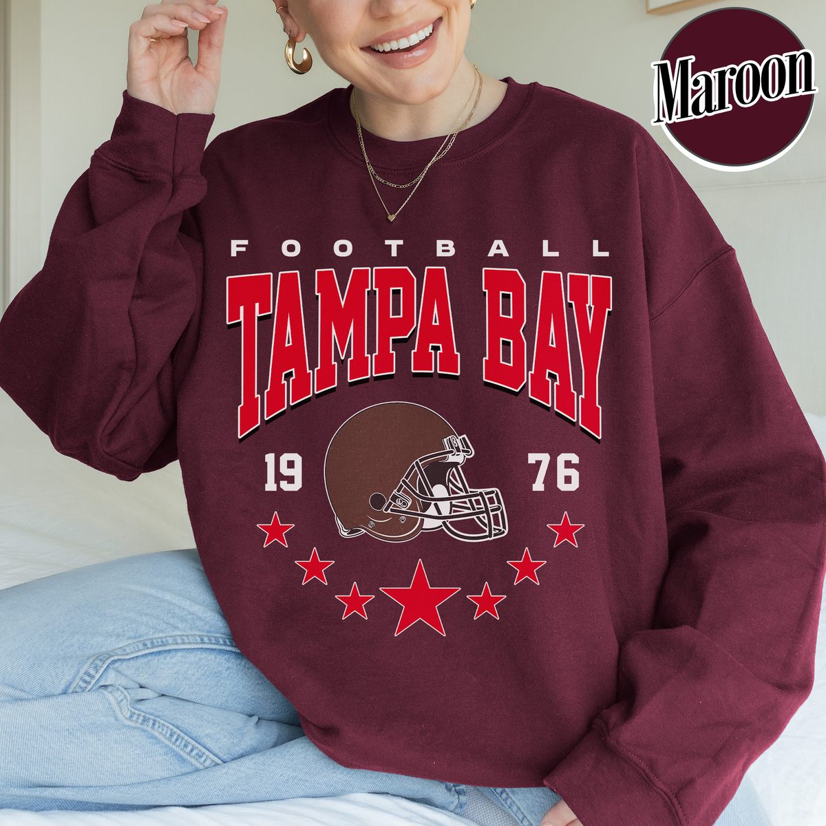 Unisex Tampa Bay football vintage crewneck sweatshirt for men and women